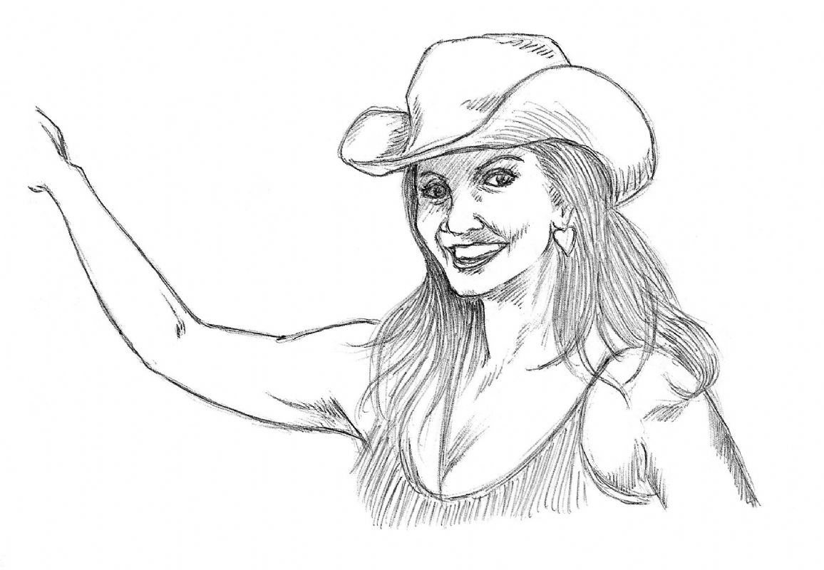 Cowgirl, in the August 2008: Cowboy and Western Themes Comic Art Sketchbook