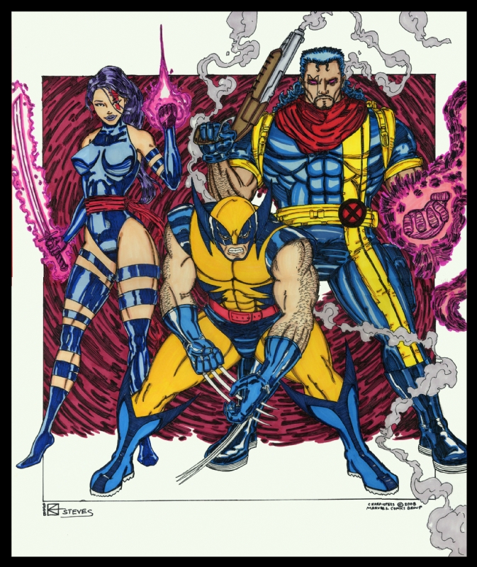 2008 Bishop Psylocke Wolverine X-Men Commission - Jim Lee inspired - R.  Esteves, in Roland E's September 2008: Afro-American Comic Characters Comic  Art Gallery Room
