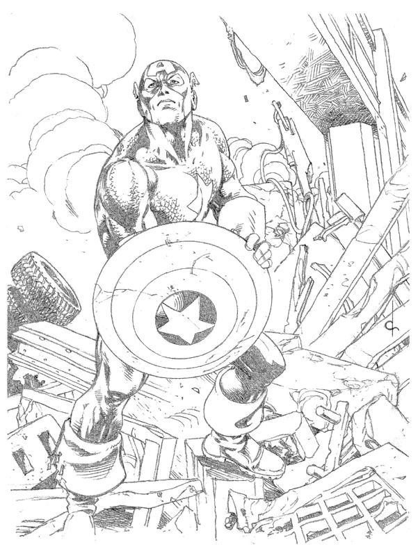 Captain America In The Ruins, In David Ross's Commission Works Comic 