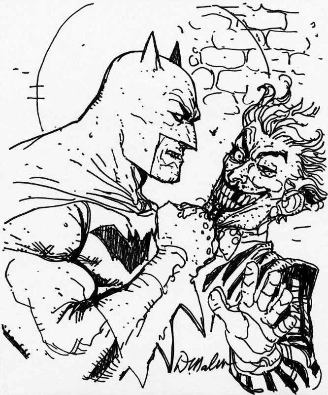 Batman vs. Joker by Doug Mahnke, in Jim Demonakos's Commissions and more  Comic Art Gallery Room