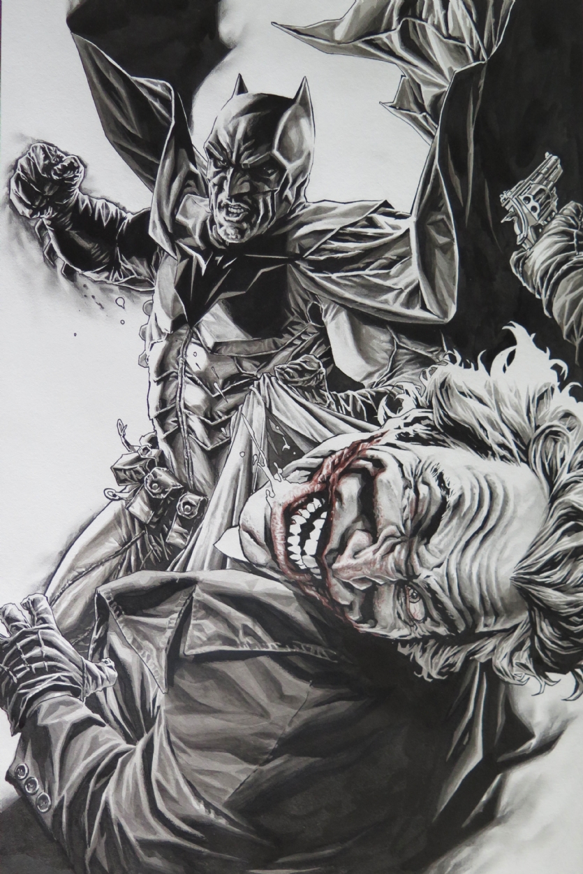 Batman vs Joker by Lee Bermejo, in Vale DG's Sold Comic Art Gallery Room