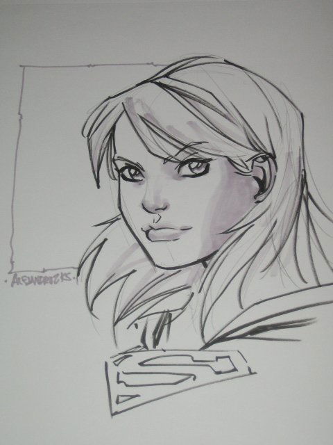 Supergirl by Ale Garza, in Craig Devena's SOLD Comic Art Gallery Room