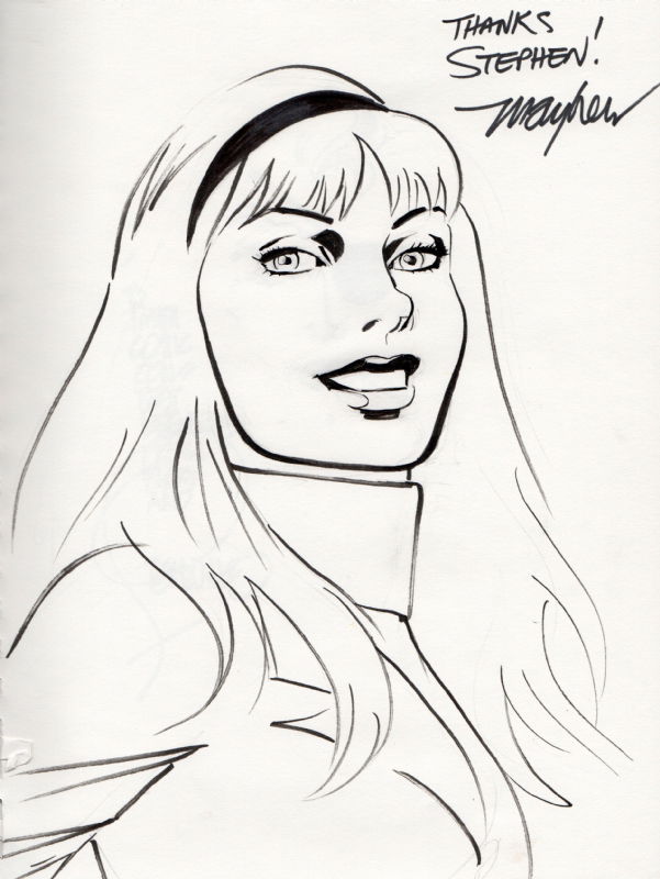 Gwen Stacy Sketch, in Stephen Solomon's *Sketchbook Volume #1 Comic Art ...