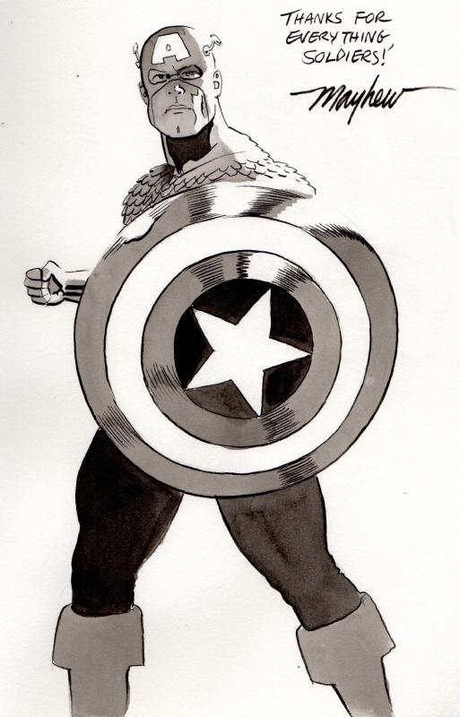 Captain America Sketch, in Stephen Solomon's *Sketchbook Volume #2 Comic  Art Gallery Room