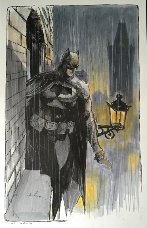 Batman (in the rain) by Clay Mann, in Nav Butt's Batman Comic Art Gallery  Room