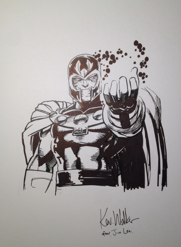 Magneto by Kev Walker After Jim Lee, in Nav Butt's X-Men Comic Art Gallery  Room