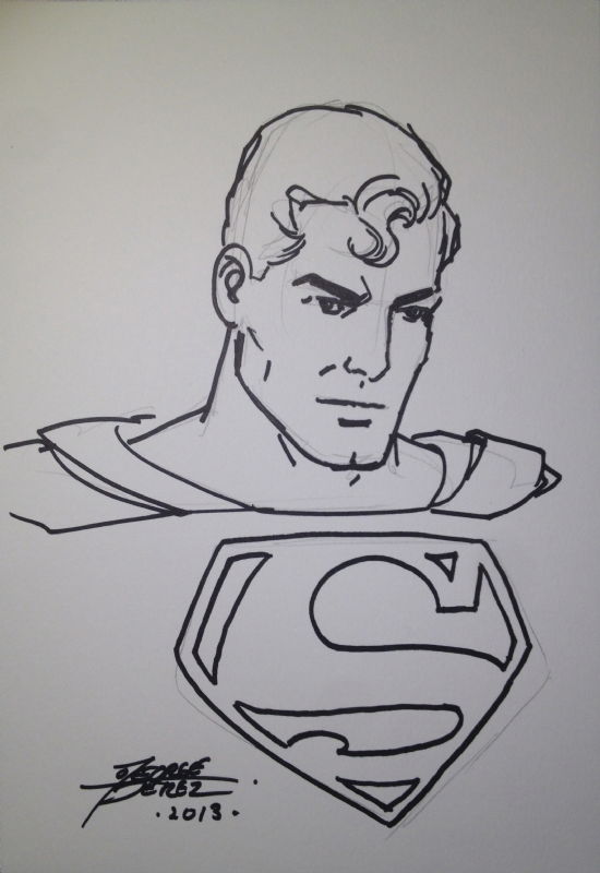 Superman by George Perez, in Nav Butt's Miscelanious Comic Art Gallery Room