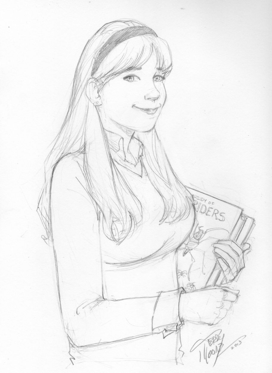 Terry Moore Gwen Stacy Pencil Sketch In Anthony Gonzos Convention