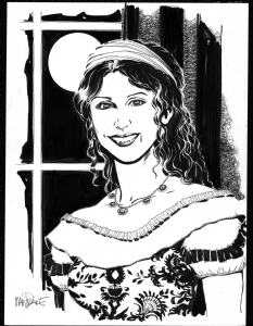 Kathy Johnson, Vampire by Tom Mandrake Comic Art