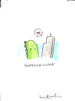 Godzilla in Love by Katie Cook Comic Art