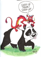 Mushu on Panda by Tom Bancroft Comic Art
