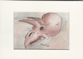 Triceratops Skull Study (Day 73 of 100 Day Project) by Rebecca Nipper Comic Art