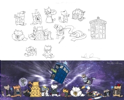 Dr. Who Cats by Katie Cook Comic Art