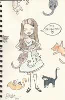 RKJ and kitties by Emily Rose Romano Comic Art