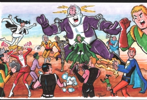 Archie Legion/LSH vs. Fatal Five Comic Art
