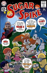 Sugar and Spike 100 Cover featuring Sonic, Tails, Dr. Robotnik, and Minions by Ken Penders Comic Art