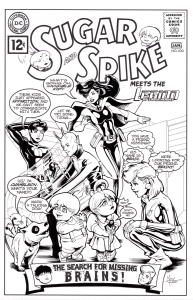 Sugar and Spike #100 Cover featuring The Legion of Super-Heroes by Jeff Moy Comic Art