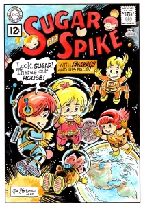 Sugar and Spike 100 Cover featuring E-Man, Nova, and Teddy-Q by Joe Staton Comic Art