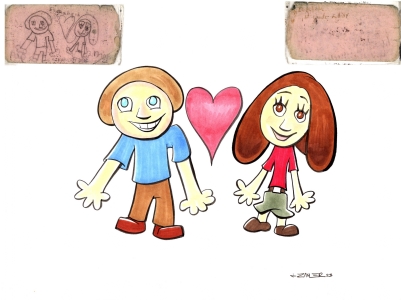 Mommy and Daddy by Elizabeth Johnson with recreation by Thom Zahler Comic Art