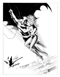 Batman Remarque on Batman/Black Canary Print by Nick Cardy Comic Art