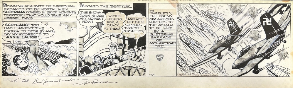 Superman Strip (1291) from 1943-03-02 by Joe Shuster and Wayne Boring Comic Art