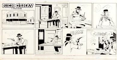 Rick O'Shay Sunday (1964-09-20)  Hipshot's Flyswatter  by Stan Lynde Comic Art