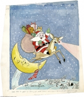 Santa and Rudolph (C-53 Front) by Sheldon Mayer, Comic Art