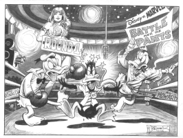 Howard the Duck vs. Donald Duck - Loser Wears Pants by Frank Brunner, Comic Art