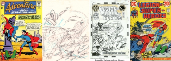 Legion of Super-Heroes #1 Cover Progression Comic Art