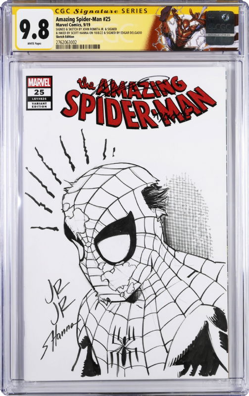 Battle-Damaged Spider-Man by John Romita Jr. & Scott Hanna CGC SS 9.8 ...