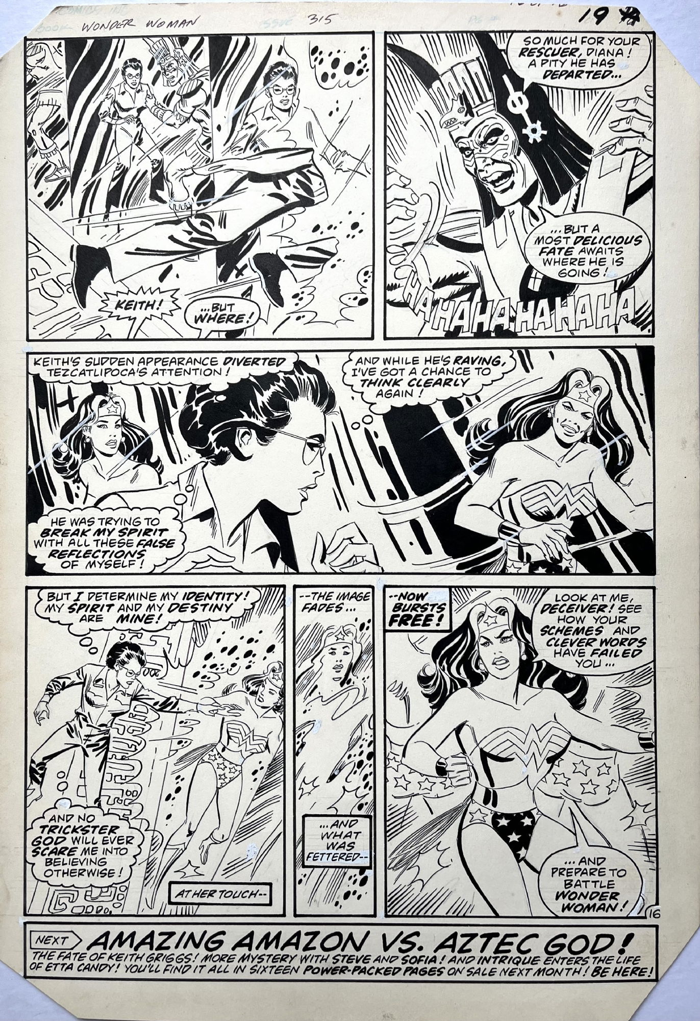 WONDER WOMAN #315 Final page, DON HECK, DC, 1983 - Amazing Amazon 