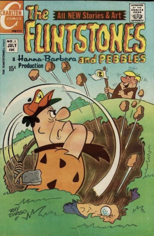 THE FLINTSTONES, Issue #5, Here, Kitty Kitty! Pin-Up (Charlton Comics ...