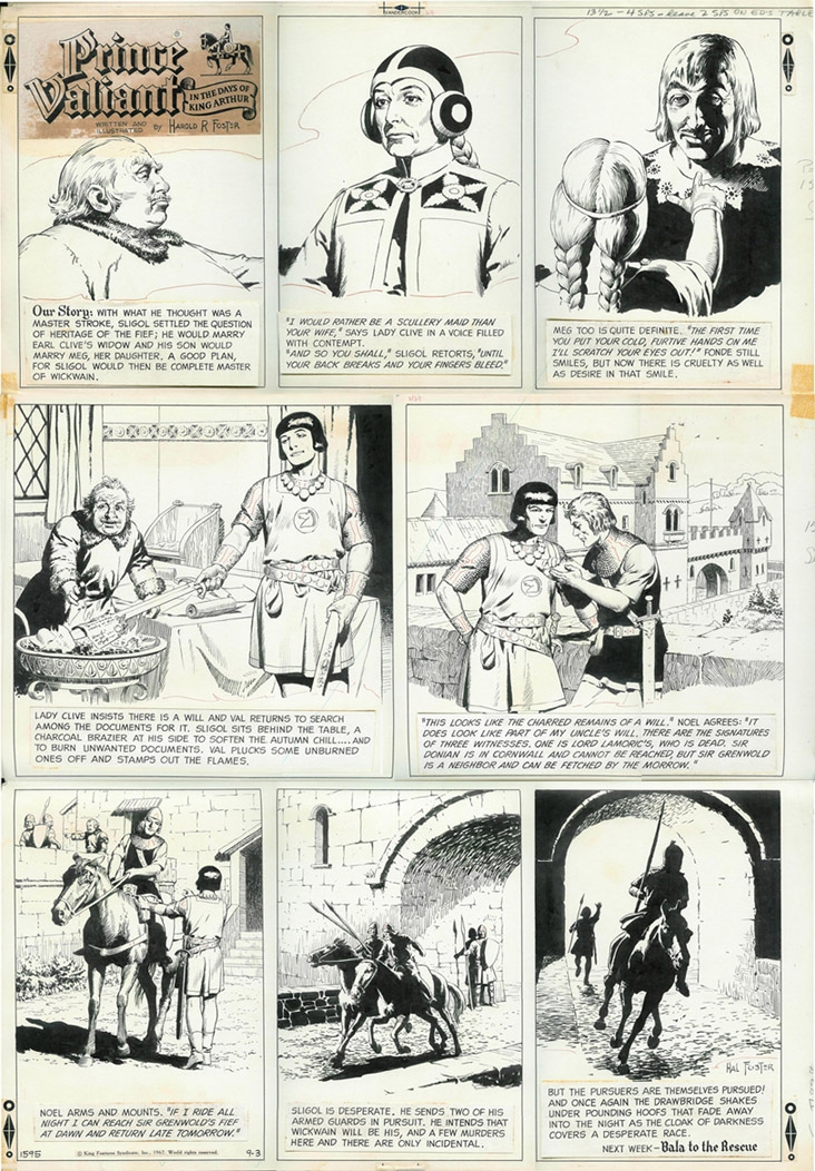 Details about   Prince Valiant Sunday #1598 by Hal Foster from 9/24/1967 Rare Full Page Size ! 