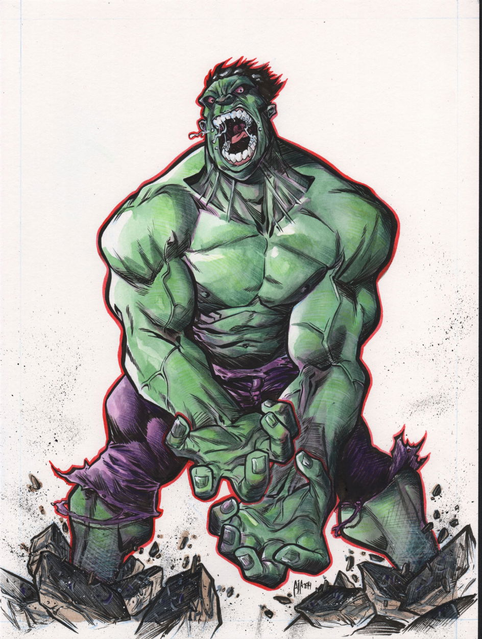 Hulk, in Alberto Jiménez Alburquerque's COMMISSIONS Comic Art Gallery Room