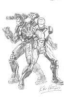 Iron Man and War Machine by Kev Hopgood Comic Art