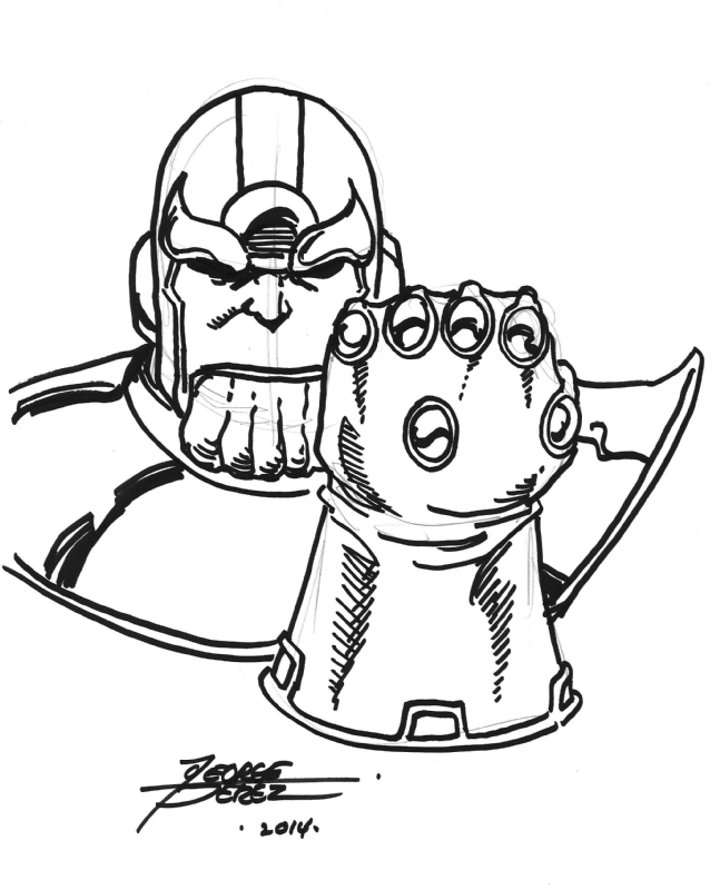 Thanos with the Infinity Gauntlet!, in Jason Caldwell's COSMIC! Comic Art  Gallery Room