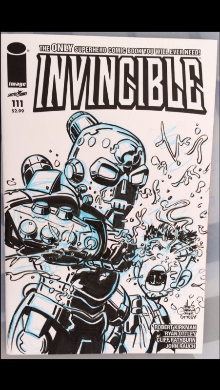 Invincible Sketch Cover 111 Cover Swipe In Mike Barrett S Convention Sketch Covers Comic Art