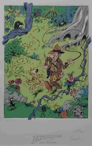 Marsupilami and Indiana Jones by Franquin and Batem Comic Art