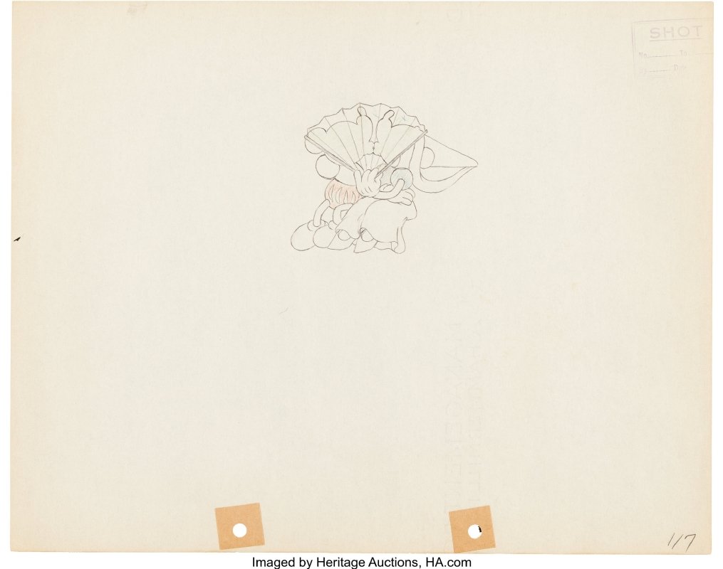 Mickey Mouse Production Drawing Disney Pencil on Animation Paper