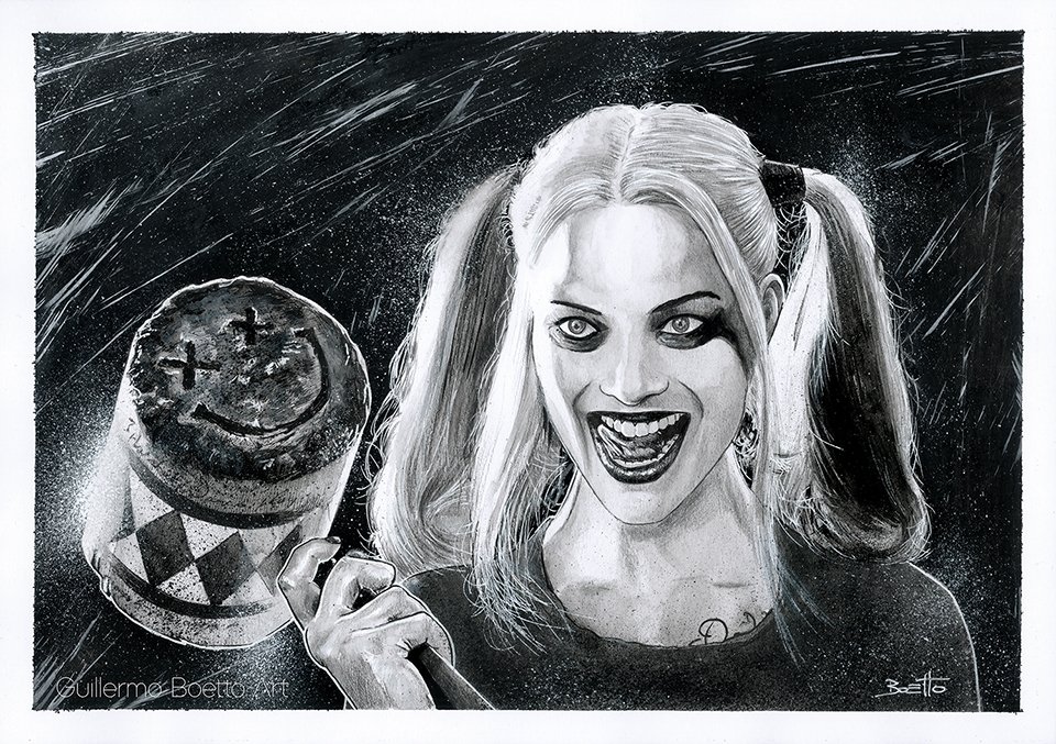 Harley Quinn original art / Margot Robbie / suicide squad original ...