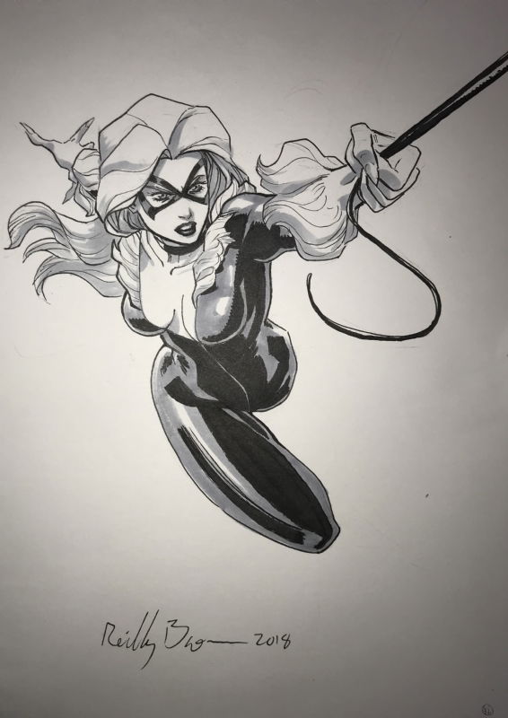 Black Cat By Reilly Brown In Stephen Davidsons Commissions Black Cat Sketchbook Comic Art 