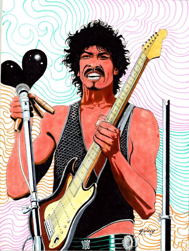 Carlos Santana In Russ Carreiro S Paul Gulacy Comic Art Gallery Room