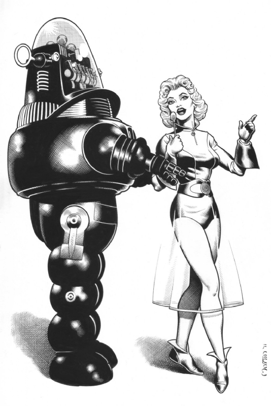 Forbidden Planet Robby the Robot, in Knee-Toe Toys's Gary Martin Comic Art  Gallery Room
