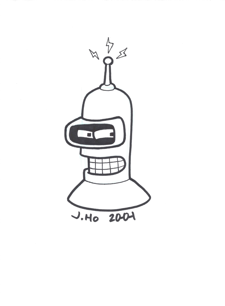 Bender (2001) - FUTURAMA Letters prize - J. Ho , in John Espinoza's Indie  Portfolio Comic Art Gallery Room