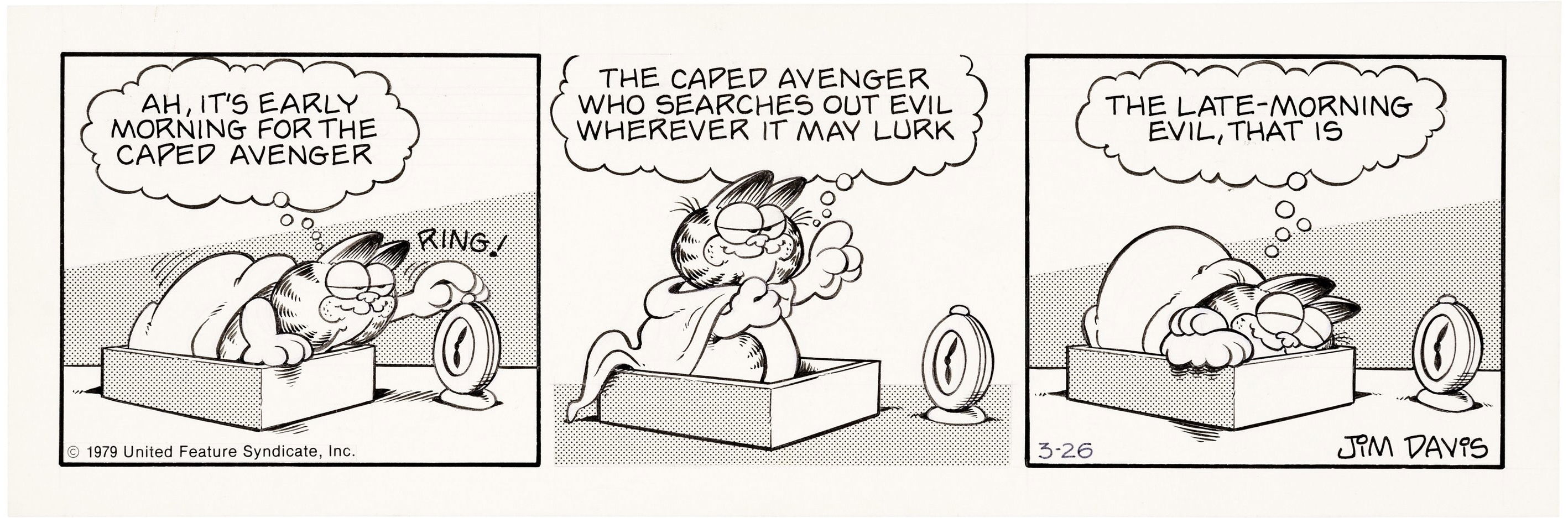 Jim Davis Garfield Daily 1st Appearance Caped Avenger 26.03.1979, In ...