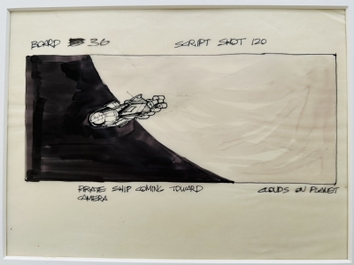 Joe Johnston - Star Wars - A New Hope - 1975 - Pirate Ship (Millennium Falcon) - Storyboard 36 Comic Art