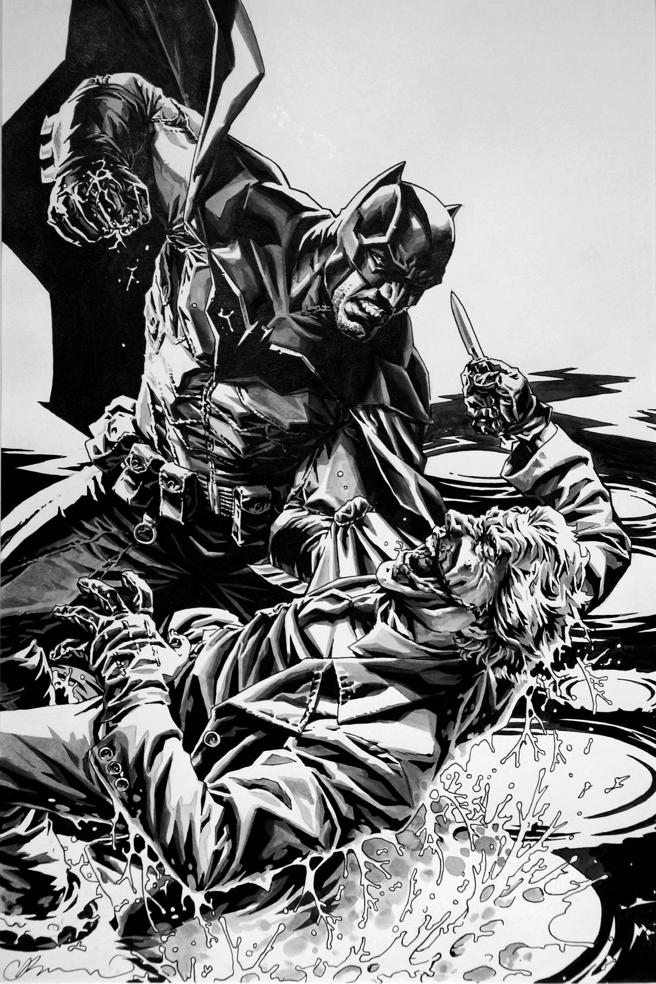 Lee Bermejo Batman & Joker, in Marc W's 01 Batman Black & White Comic Art  Gallery Room