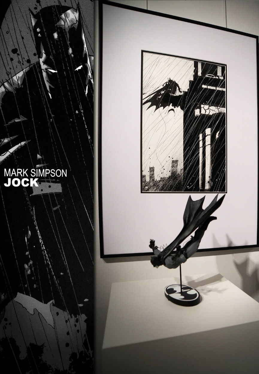 batman black and white statue jock