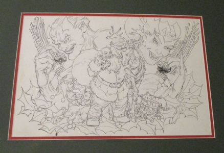 Santa Claus, Dasher, Baggalutur, Bitahaengir, Krampus & Frau Perchta Original Splash art by Michael Kaluta, Comic Art