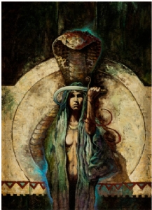 Kent Williams Dawn of the Serpent Original 1983 Oil Painting, Comic Art